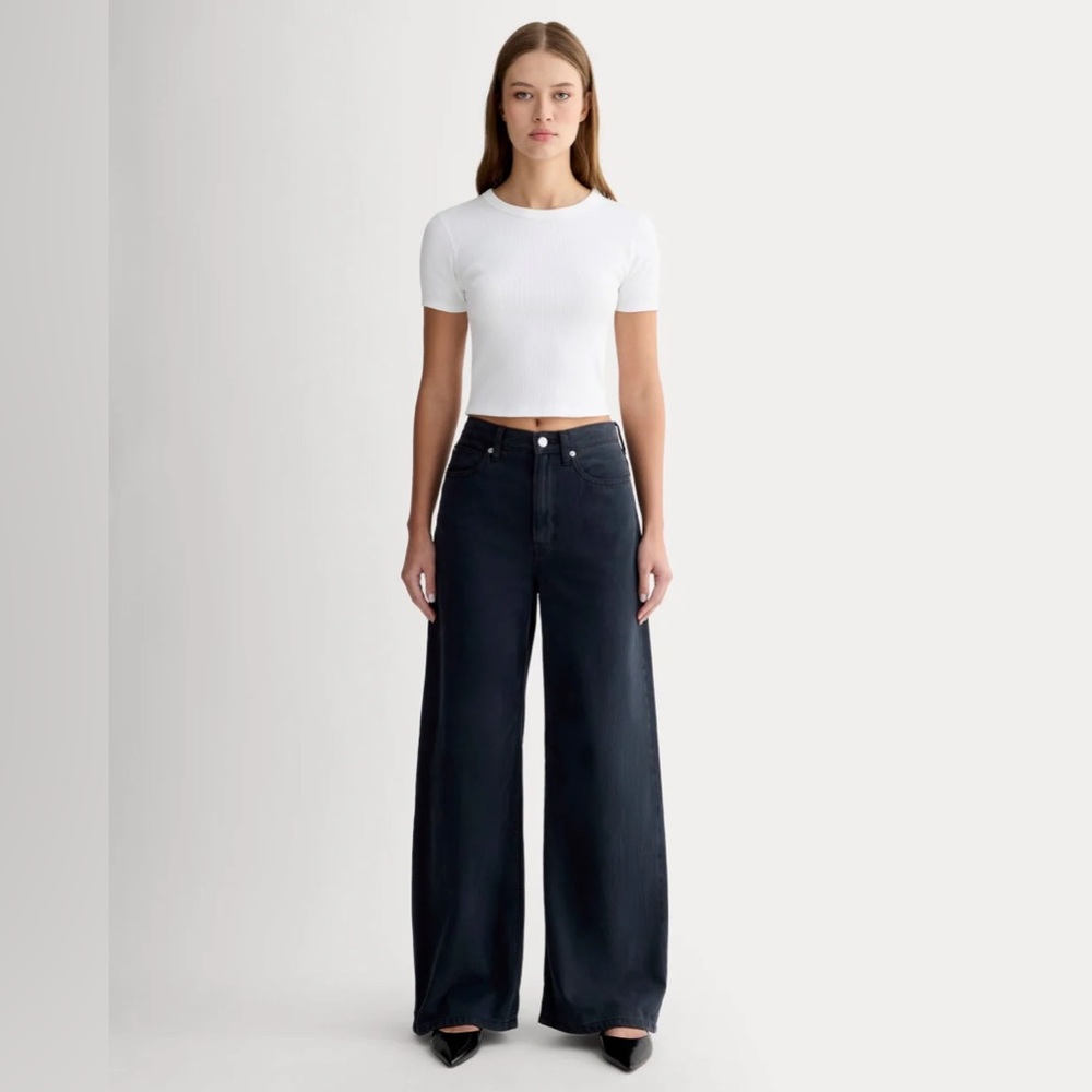 EUC Everlane The Baggy size 32 Black Wide-Leg High-Rise Jeans